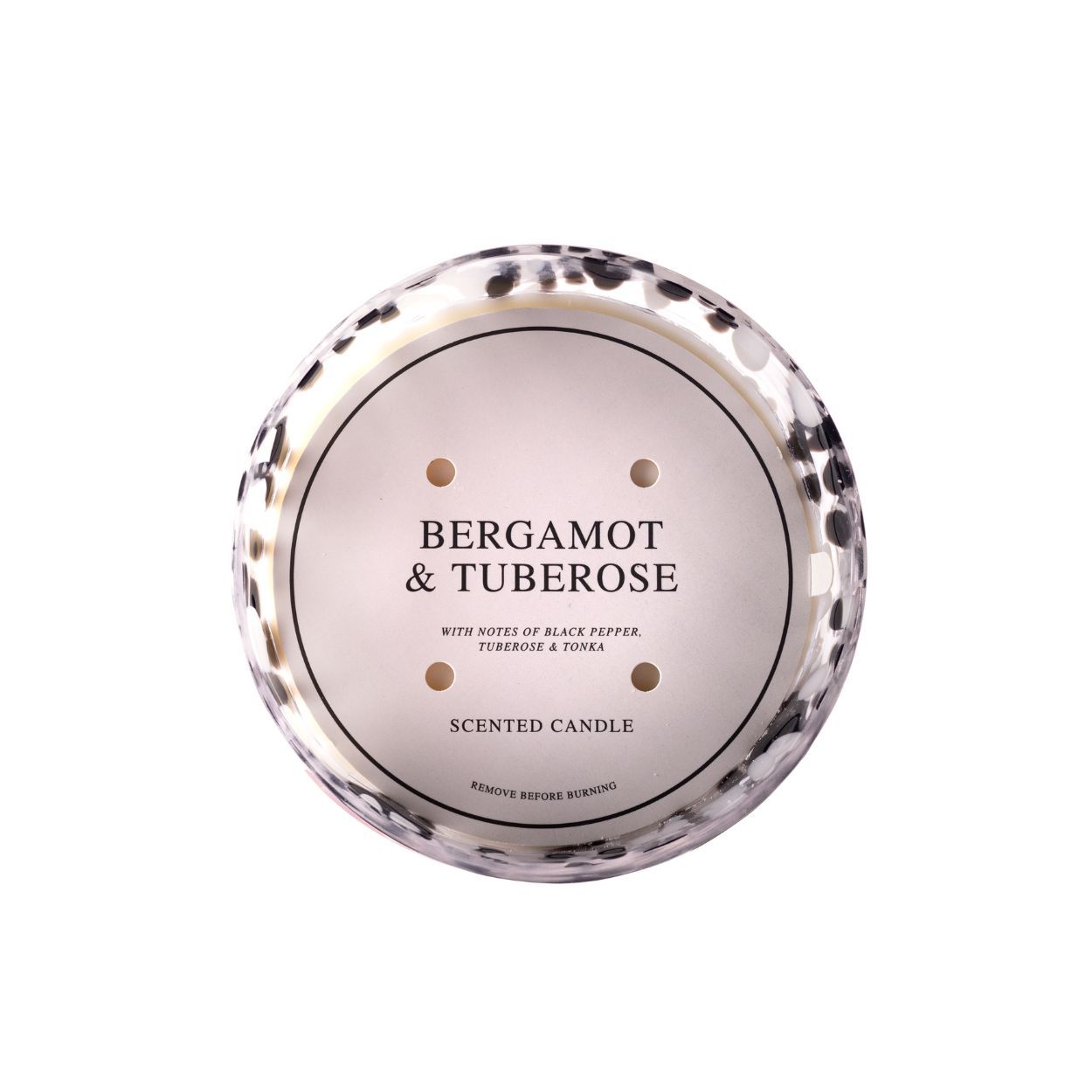 Confetti Murano Candle-Black & White