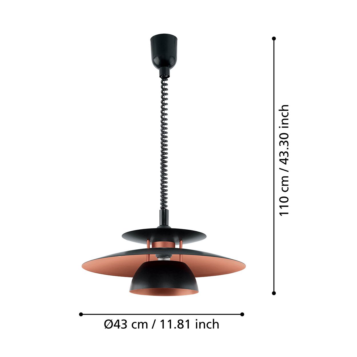 EGLO Brenda Black/Copper Steel Pendant Light