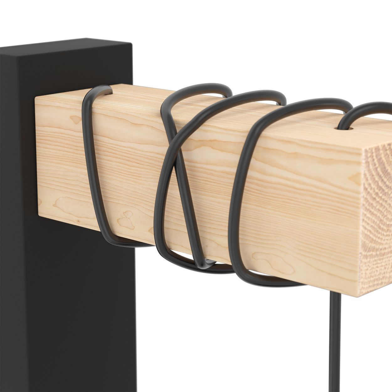EGLO Townshend 5 Black/Natural Wood Wall Light
