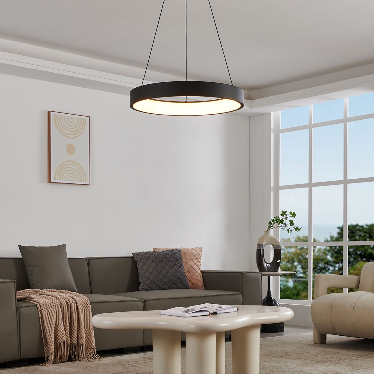 EGLO Marghera-Z Black Modern Smart LED Pendant