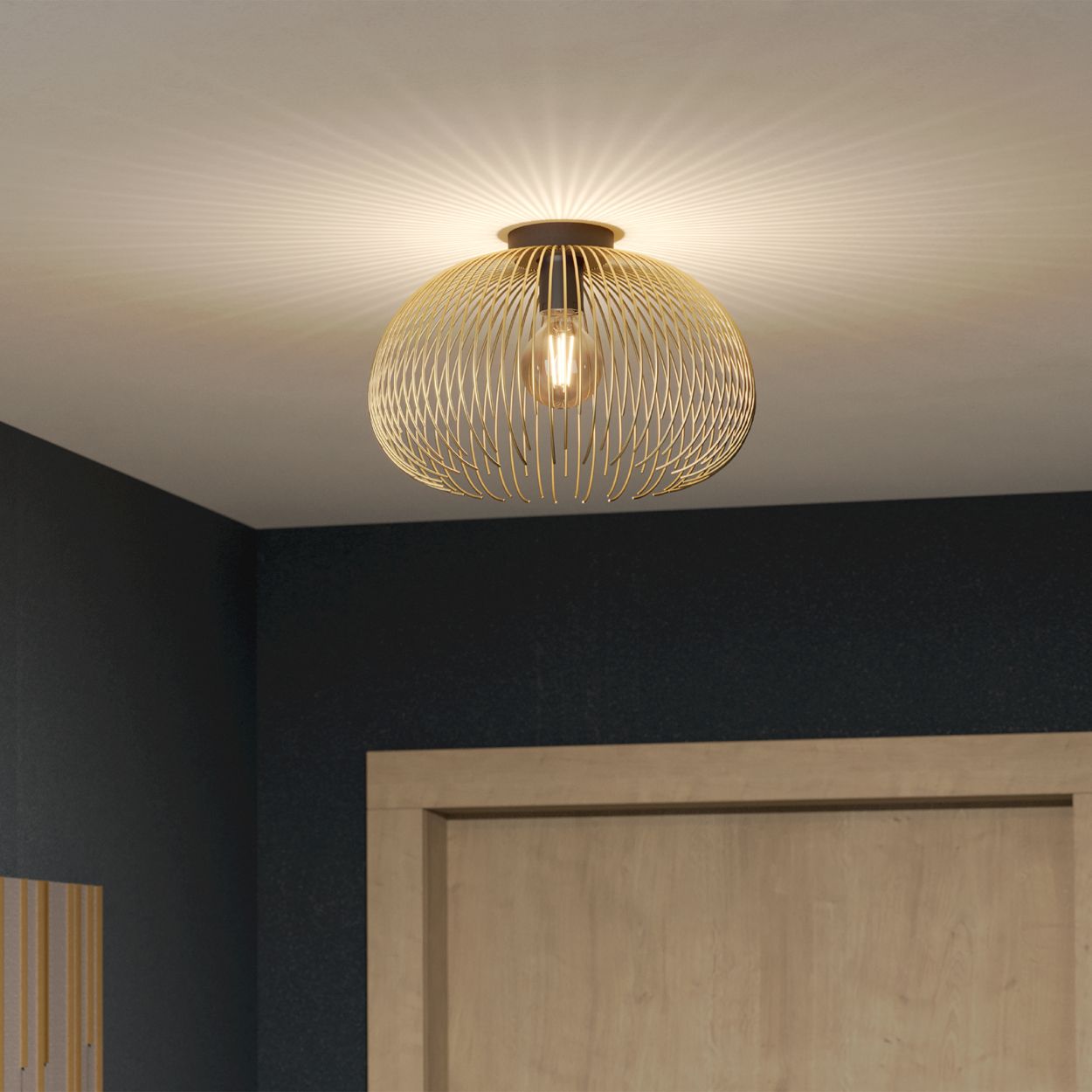 EGLO Venezuela Gold & Black Ceiling Light