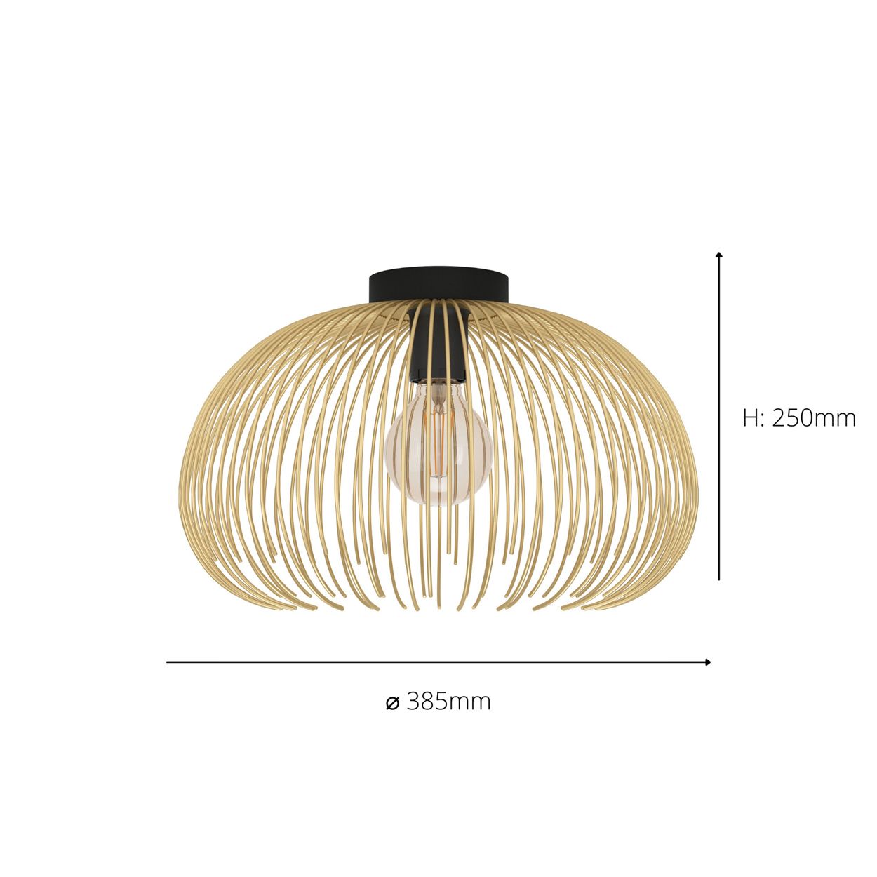 EGLO Venezuela Gold & Black Ceiling Light