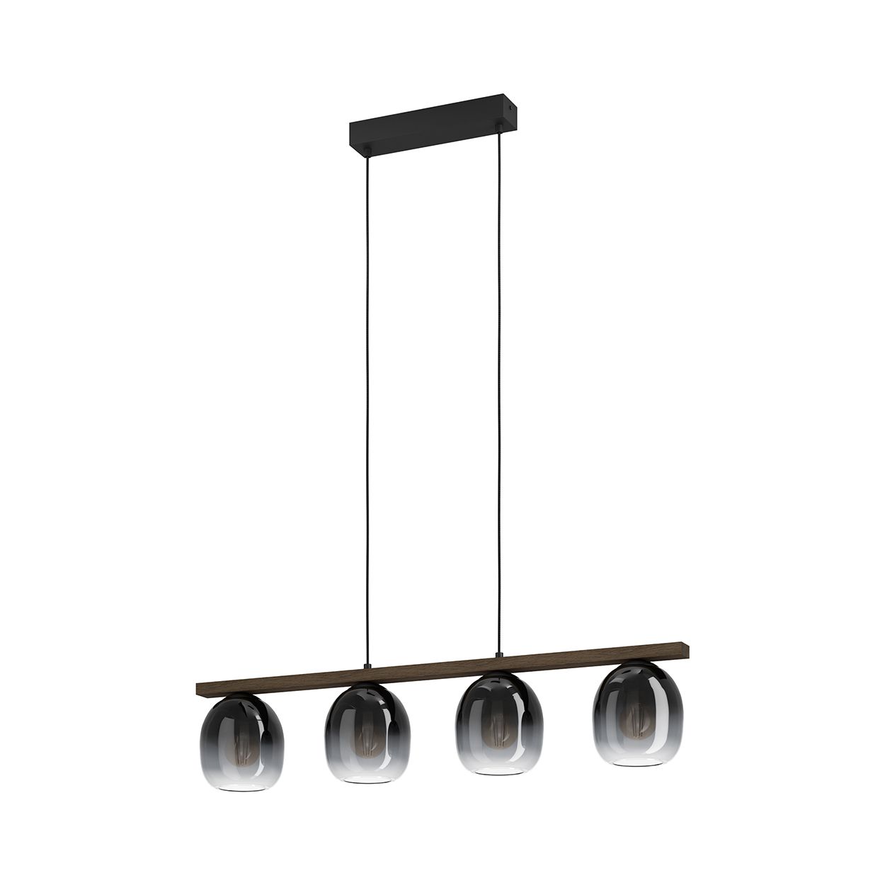 EGLO Filago Smoked Black Glass 4 Light Pendant
