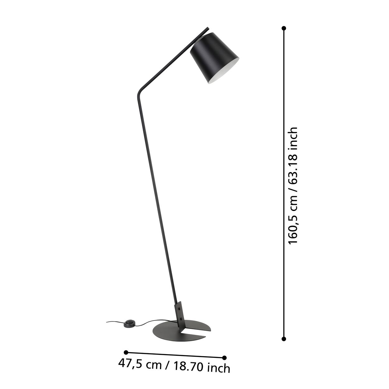 EGLO Oneda Black Steel Modern Floor Lamp