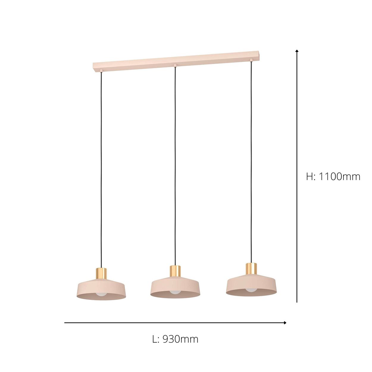 EGLO Valdiola Sandy Pink 3-light Pendant