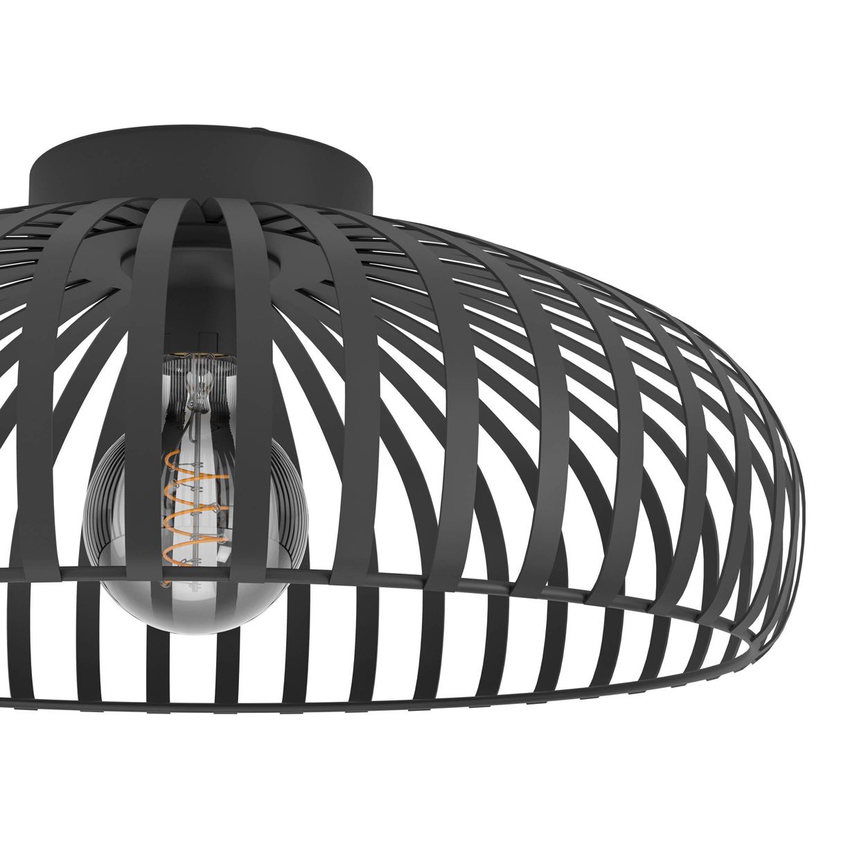 EGLO Mogano 3 Wireframe Black Flush Ceiling Light