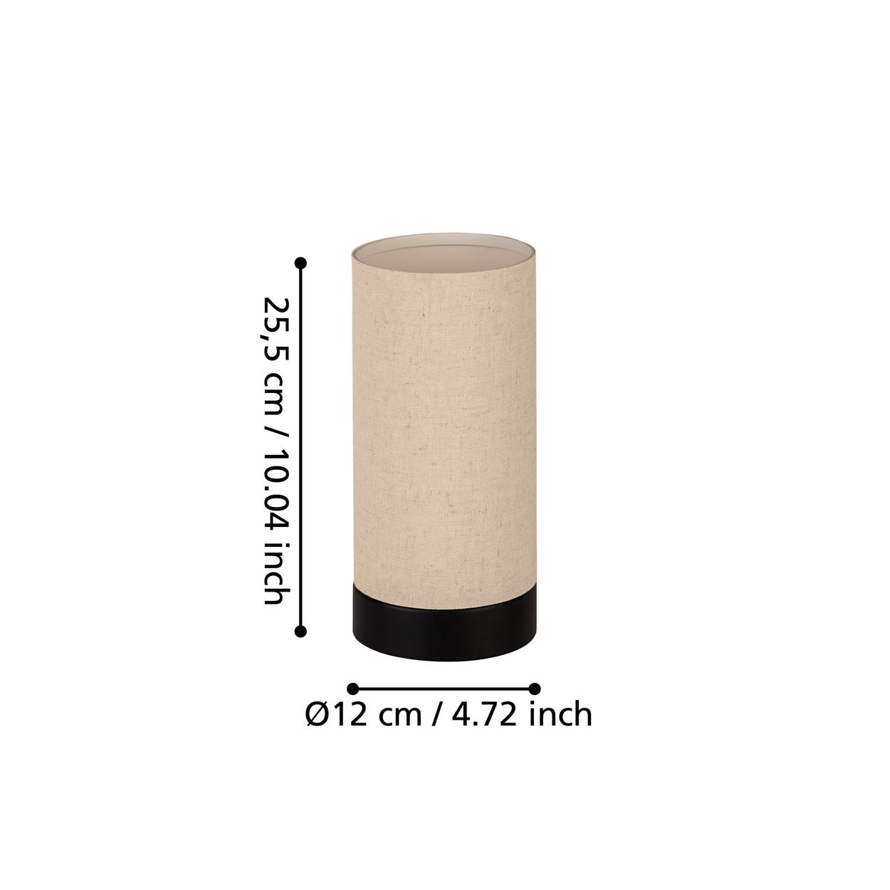 EGLO Feniglia Natural Linen Cylindrical Table Lamp
