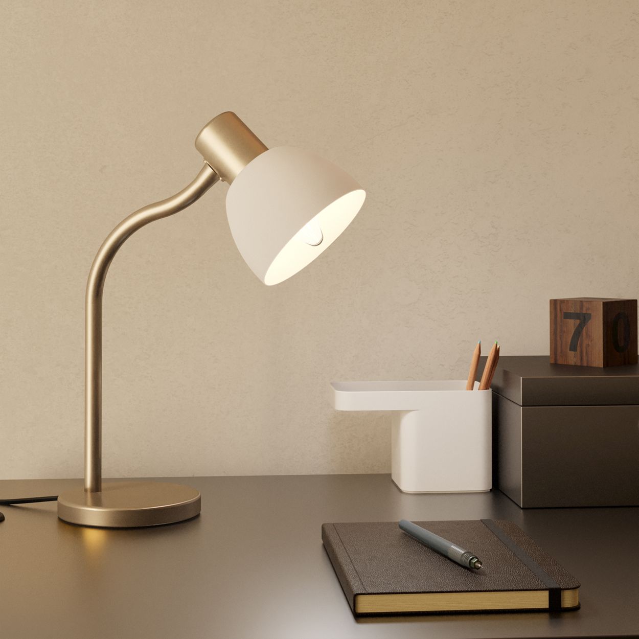 EGLO Macere White Glass Classic Table Lamp