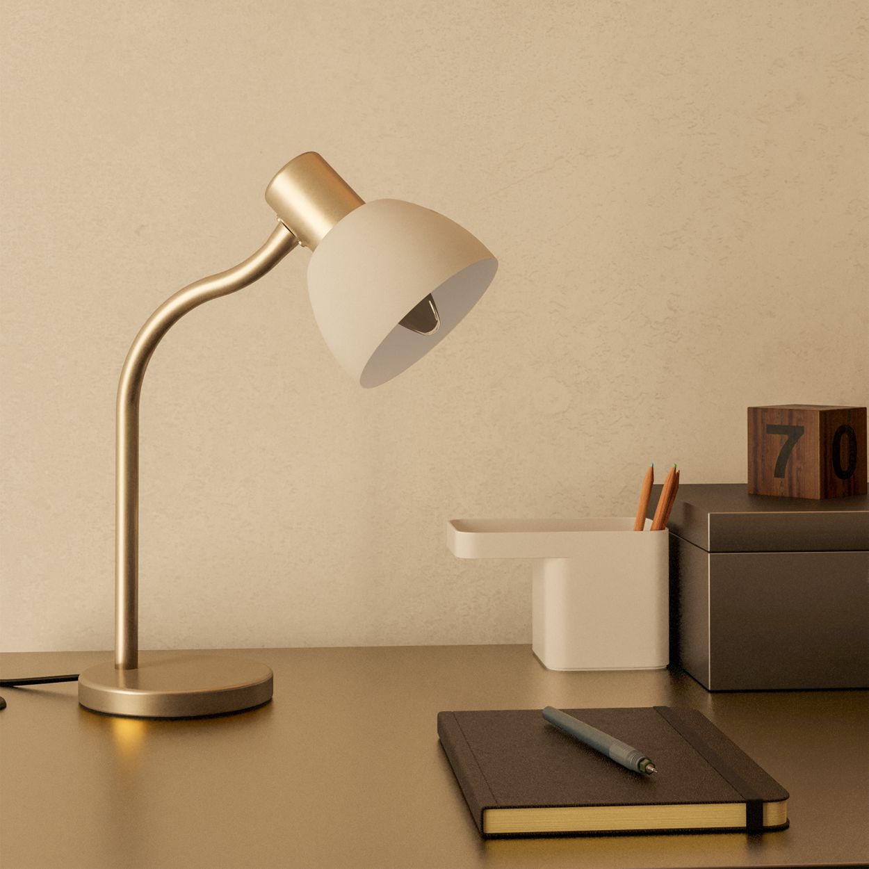 EGLO Macere White Glass Classic Table Lamp