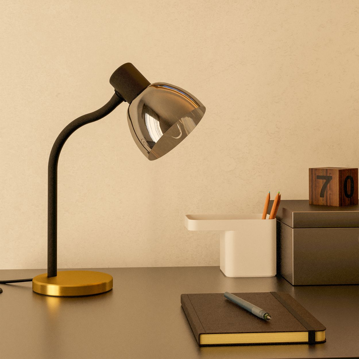 EGLO Macere Black Glass Classic Table Lamp