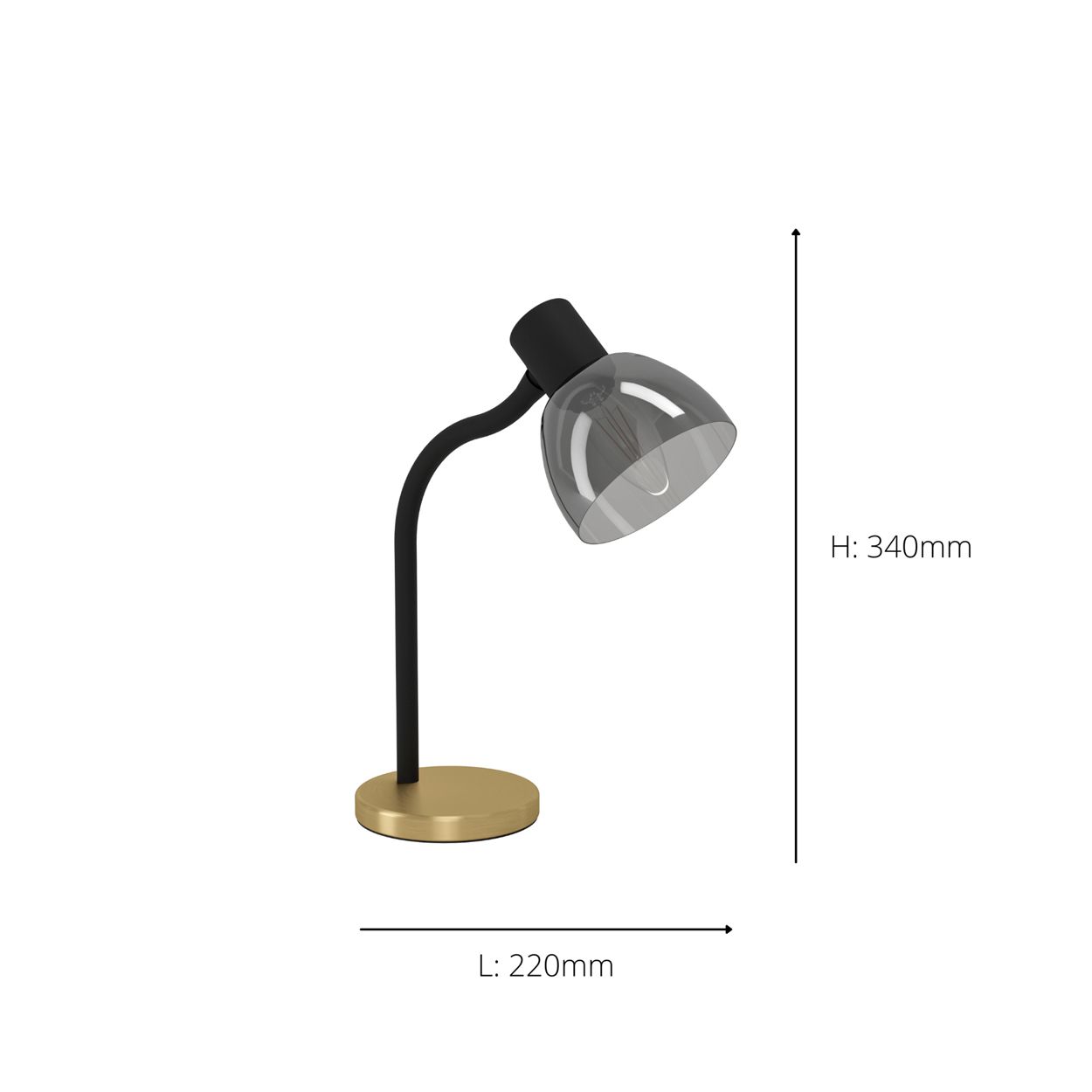 EGLO Macere Black Glass Classic Table Lamp