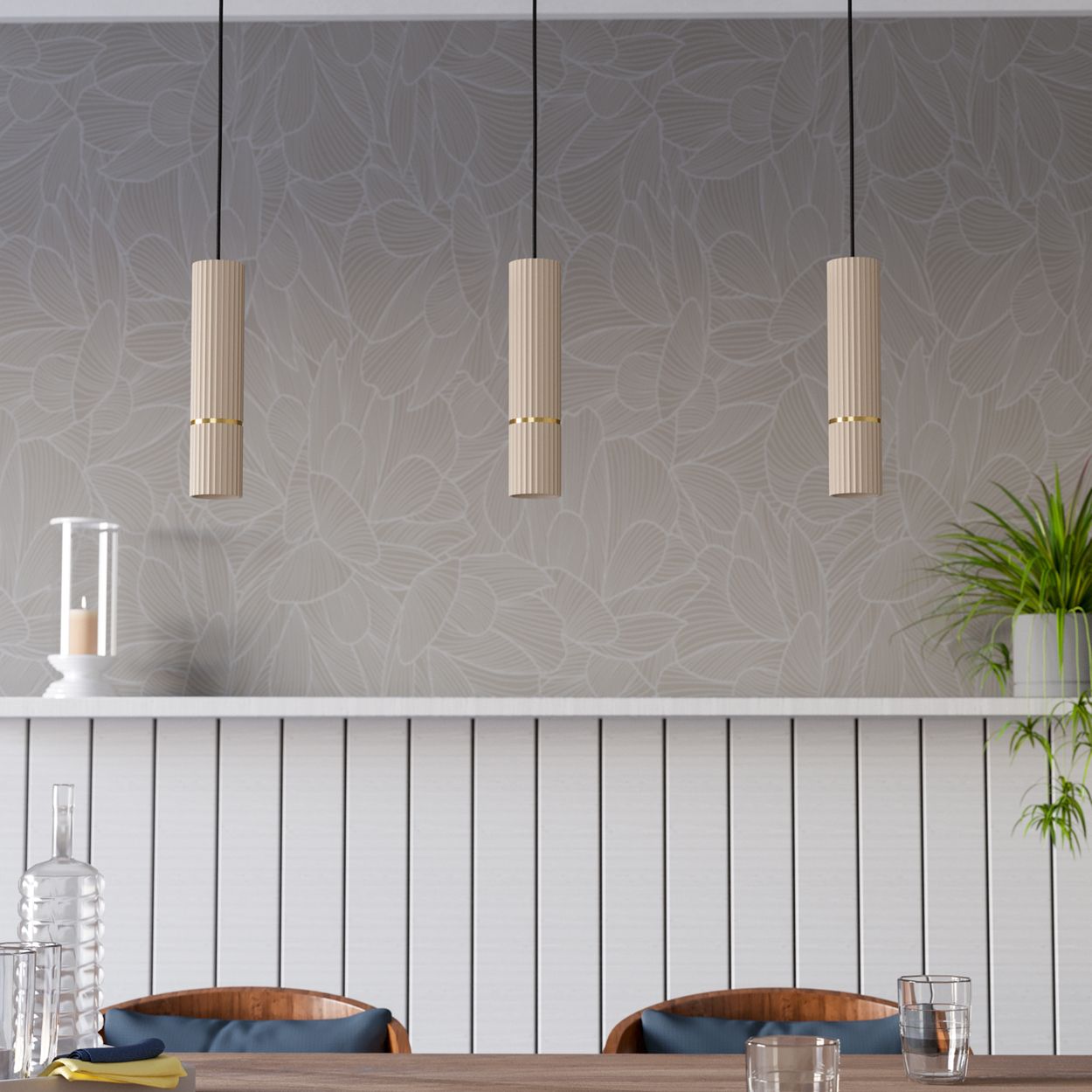 EGLO Caminia Sandy Monochrome 3 Light Pendant