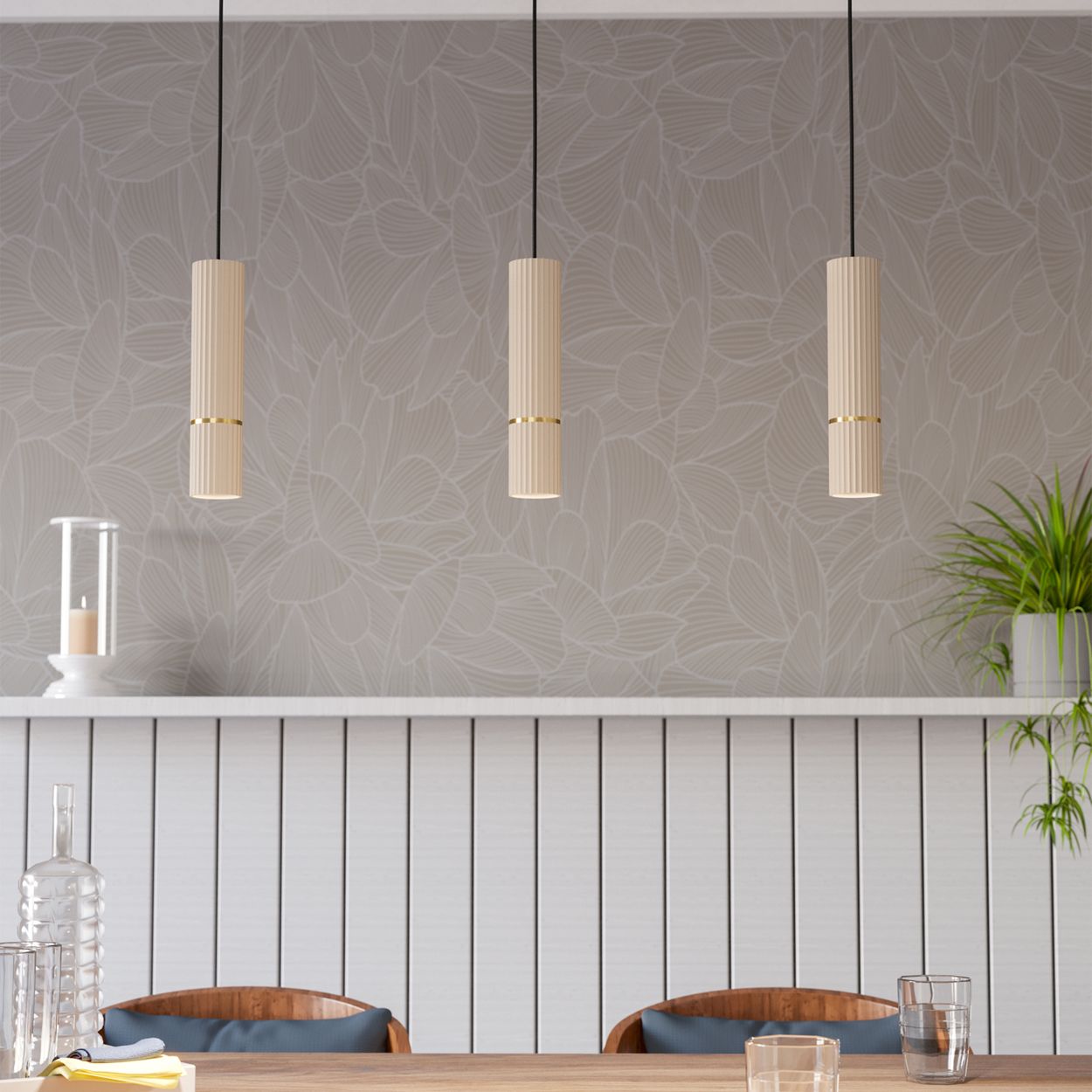 EGLO Caminia Sandy Monochrome 3 Light Pendant