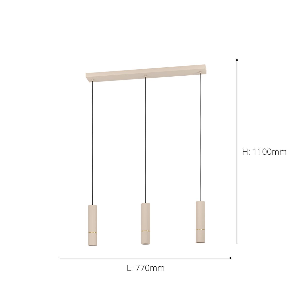 EGLO Caminia Sandy Monochrome 3 Light Pendant