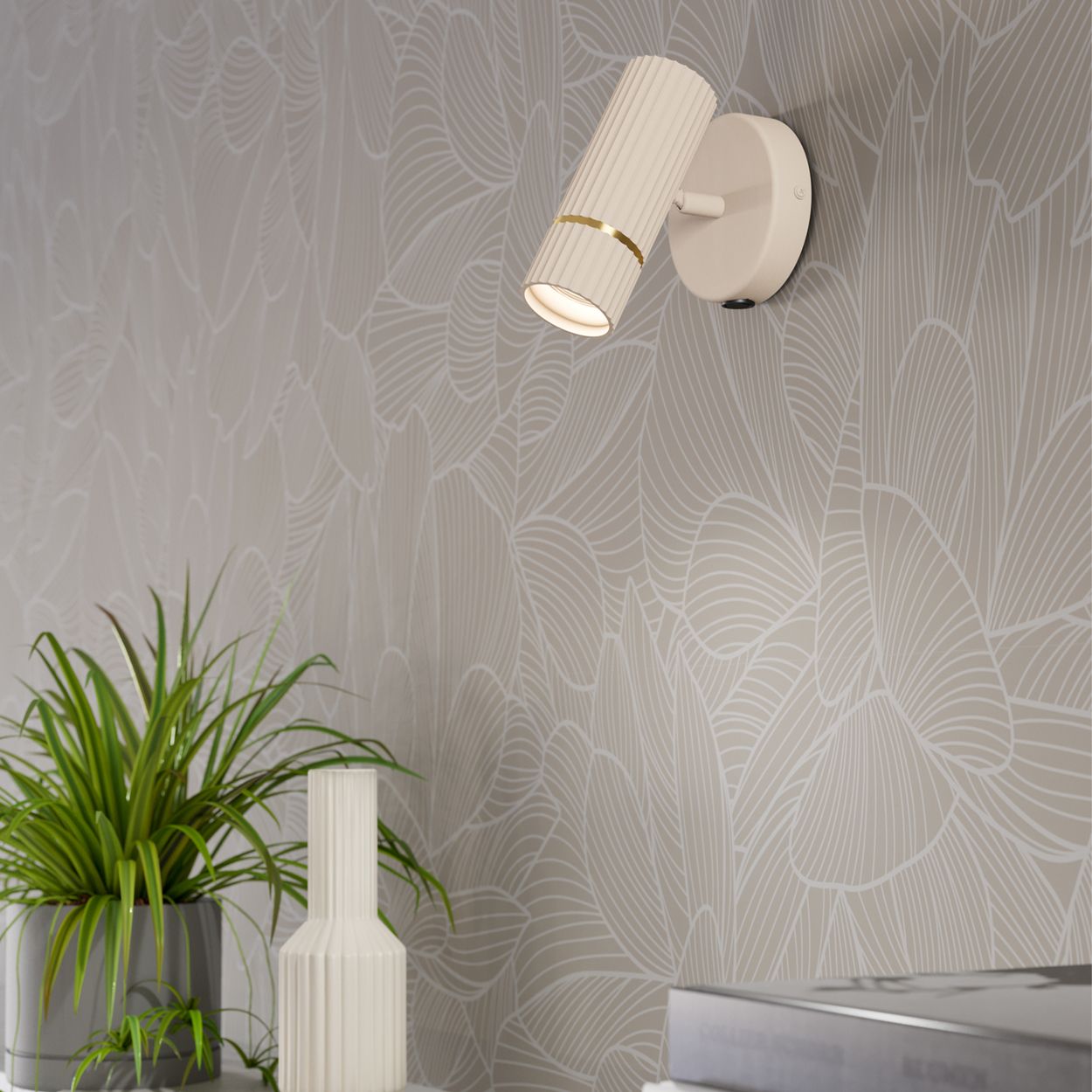 EGLO Caminia Sandy Steel Monochrome Wall Spotlight