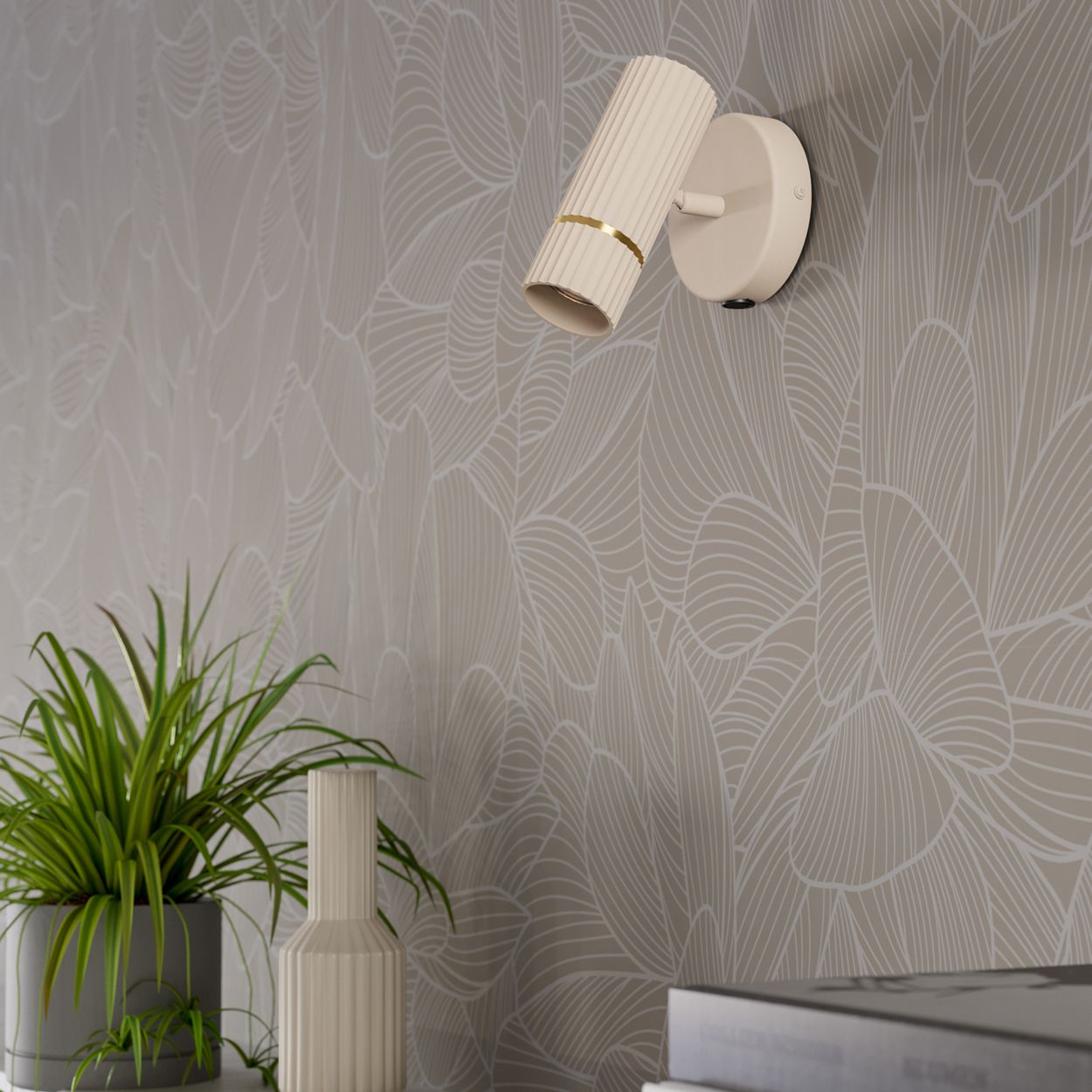 EGLO Caminia Sandy Steel Monochrome Wall Spotlight