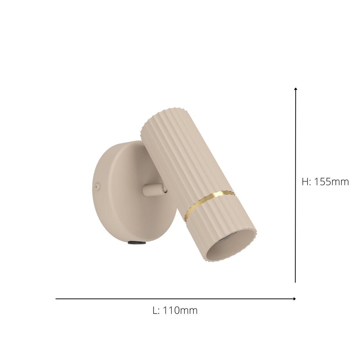 EGLO Caminia Sandy Steel Monochrome Wall Spotlight