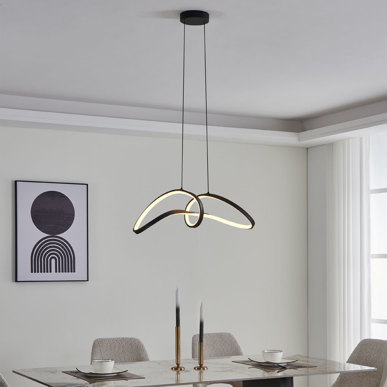 EGLO Calarossa-Z Modern Black Smart Light Pendant