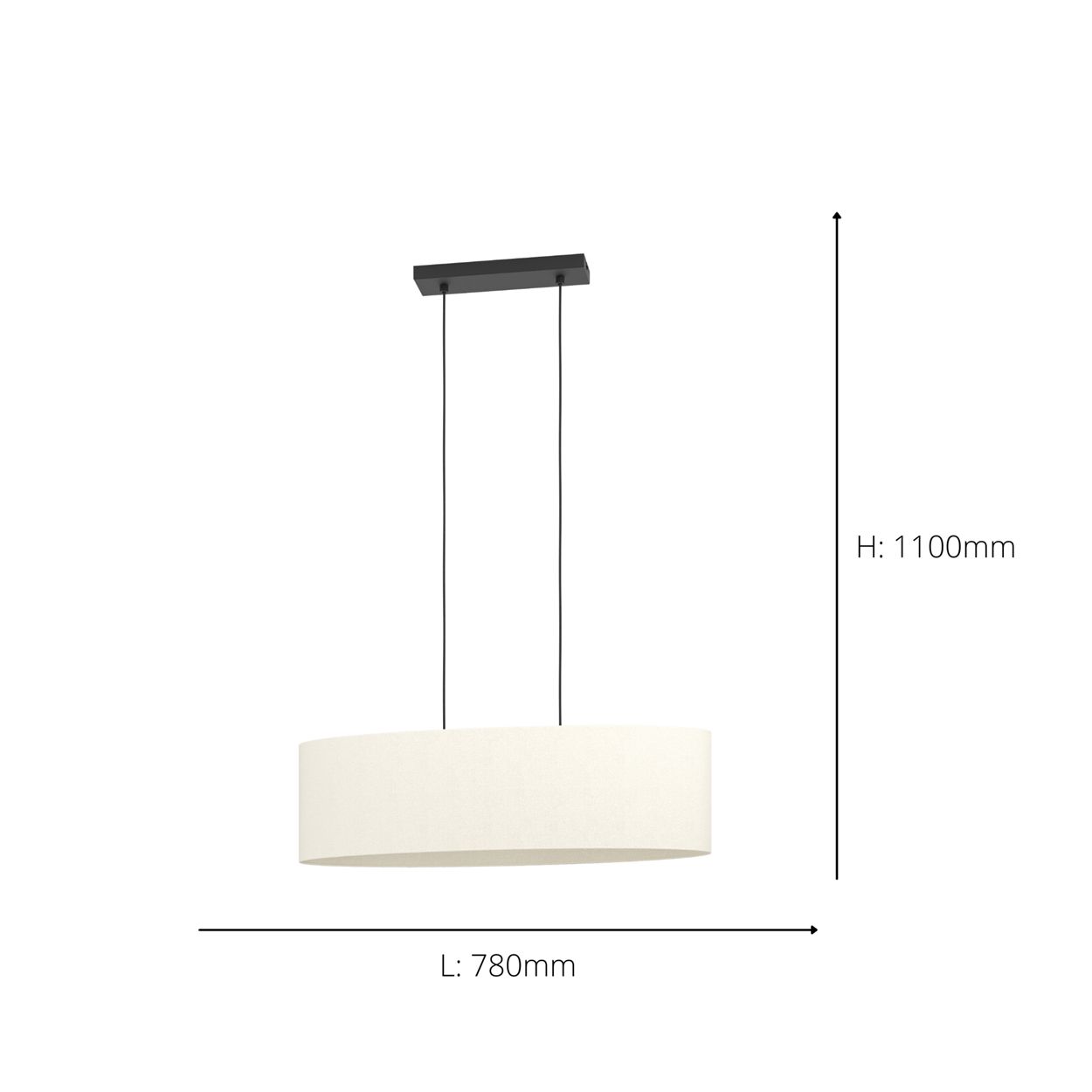 EGLO Febres White Fabric Shade Traditional Pendant