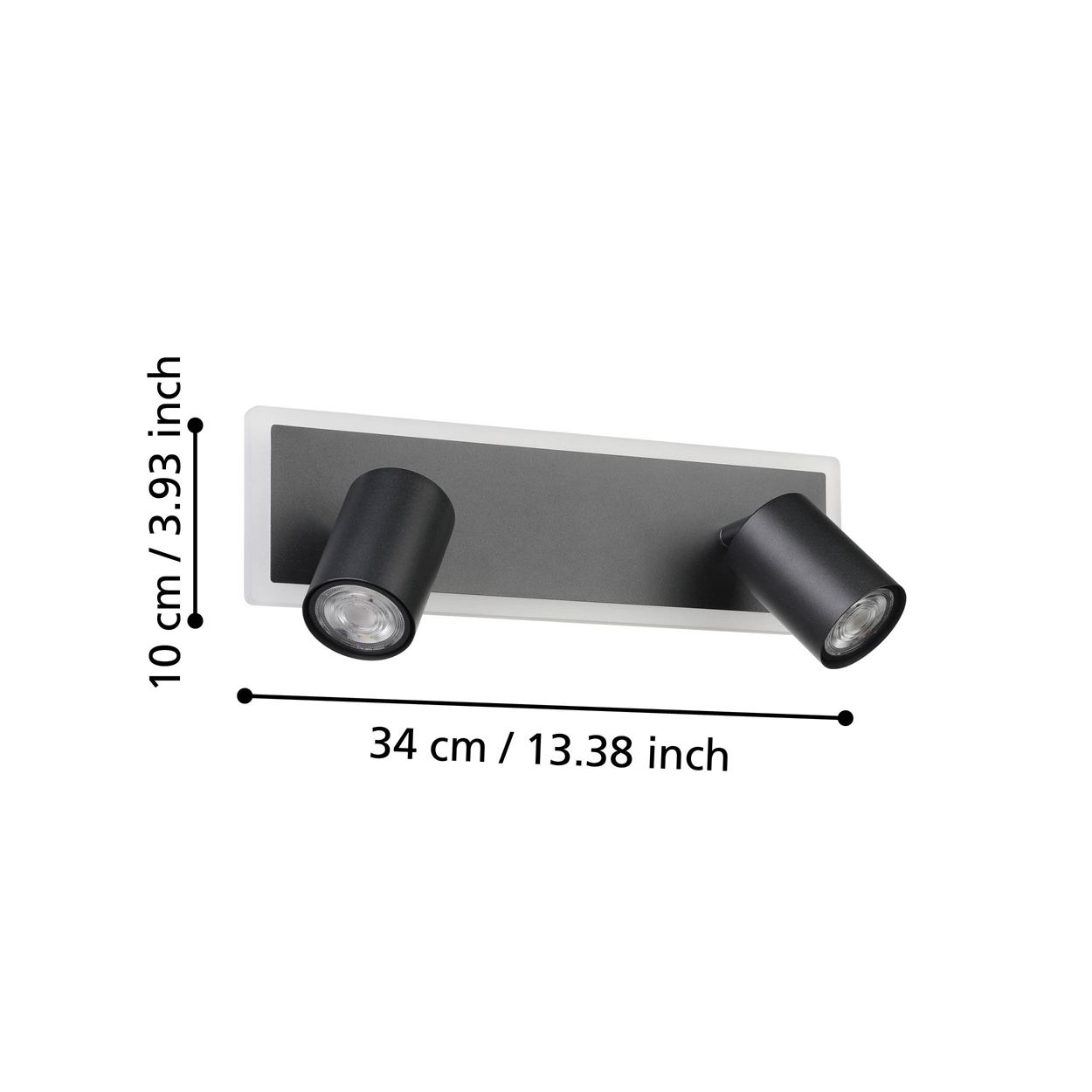 EGLO Rimbocchi 1 Black Modern 2 Light Spotlight