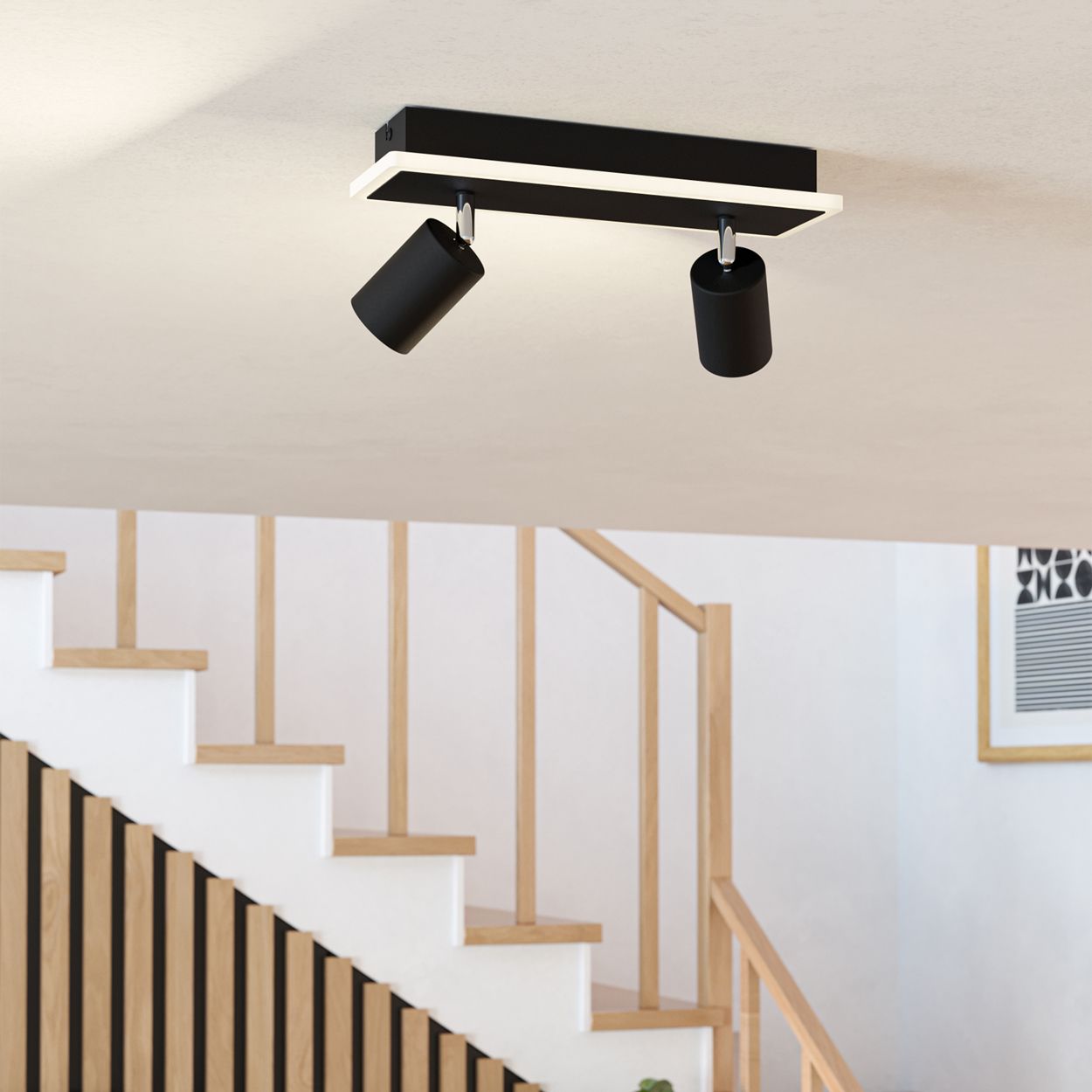 EGLO Rimbocchi 1 Black Modern 2 Light Spotlight