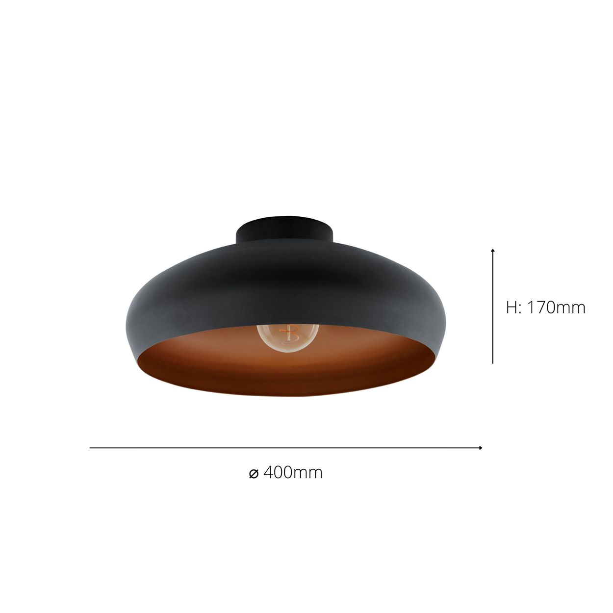 EGLO Mogano Black And Copper Ceiling Light