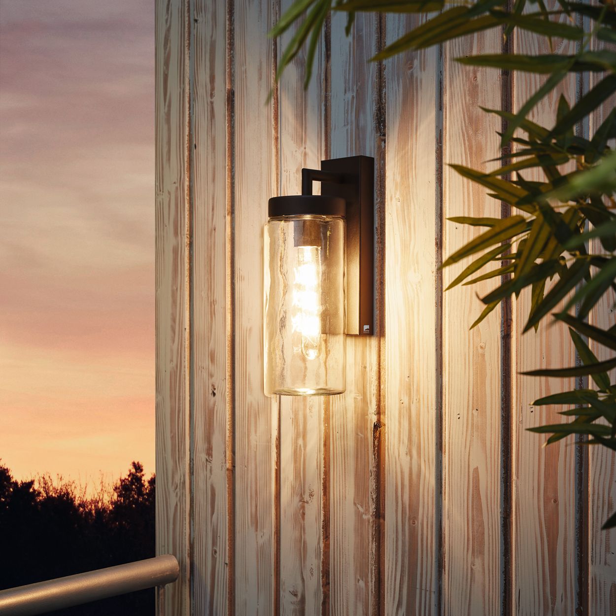 EGLO Bovolone 1-Light Black Exterior Wall Lamp