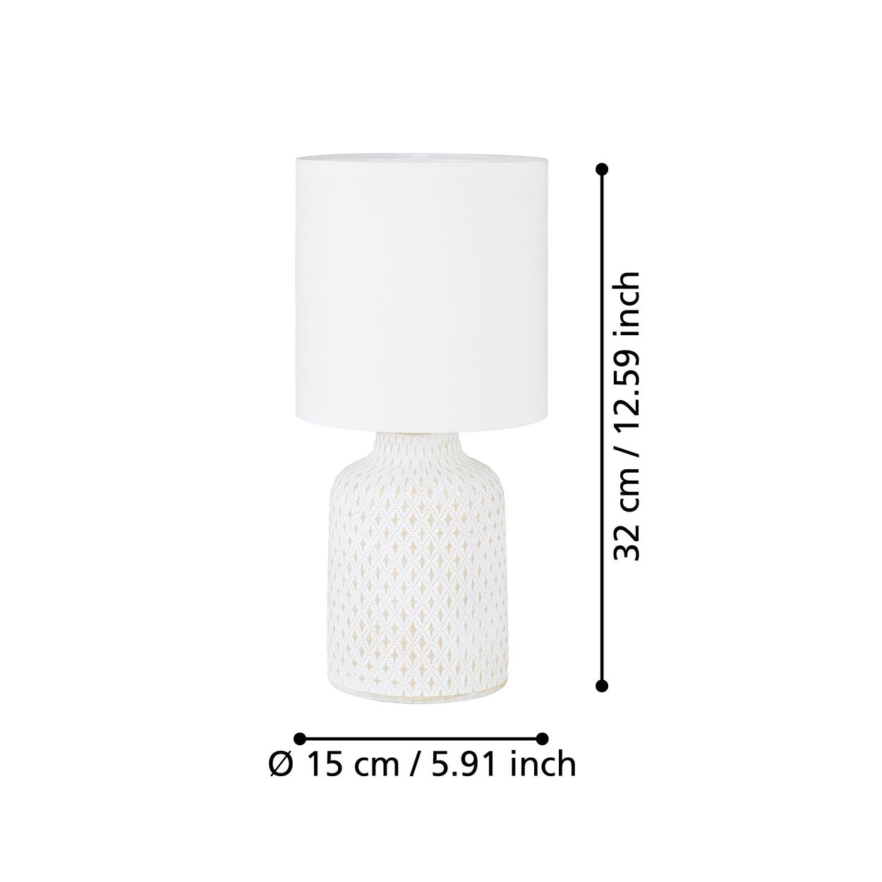 EGLO Bellariva 1 Light Creme And White Table Lamp