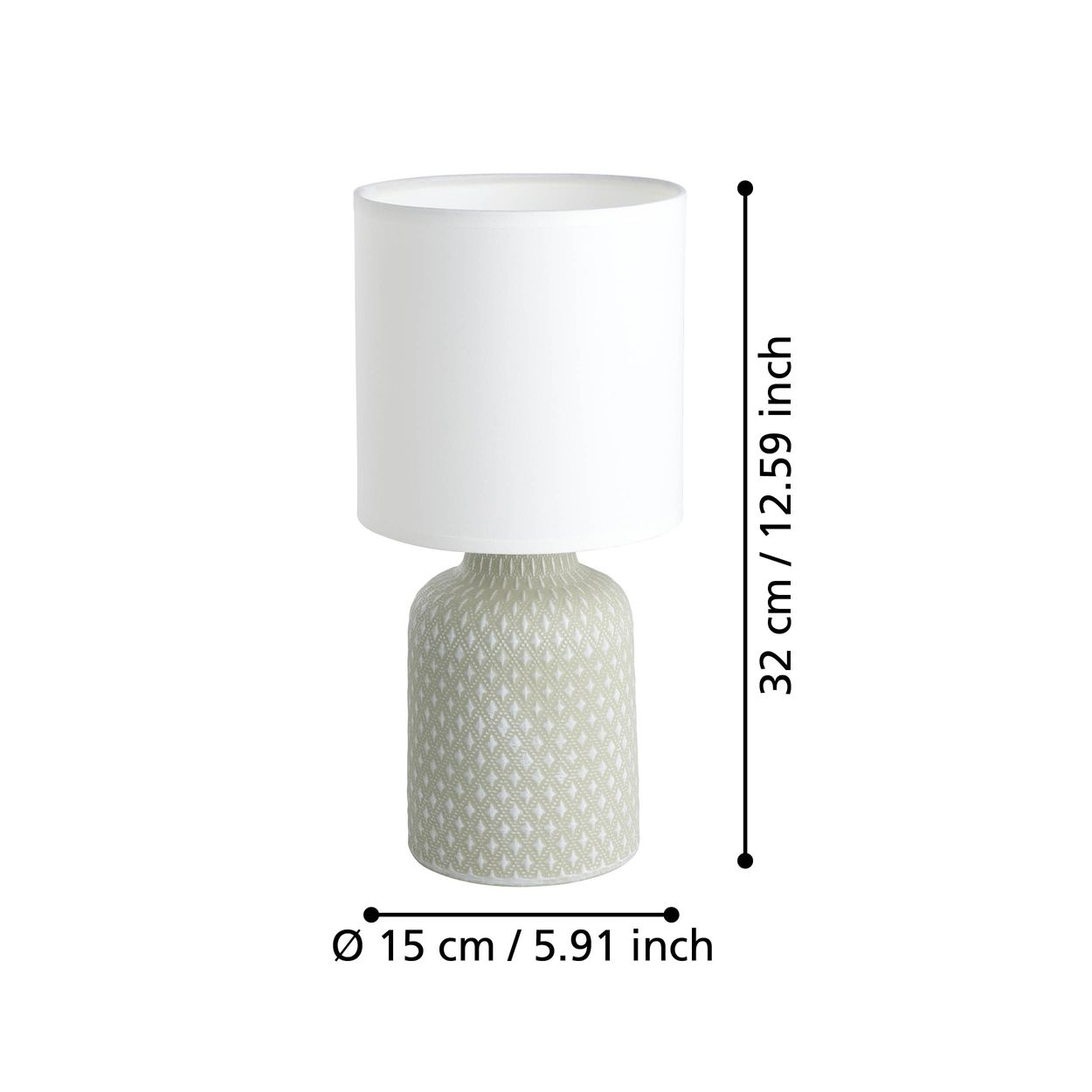 EGLO Bellariva 1 Light Grey And White Table Lamp