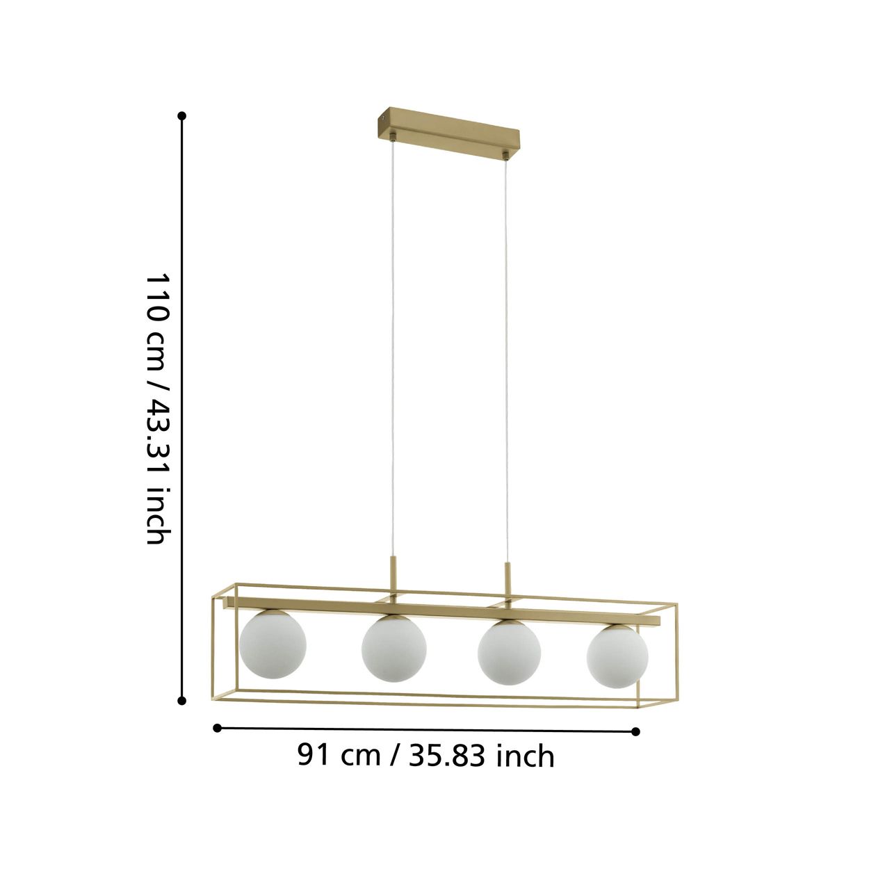 EGLO Vallaspra Champagne & White 4 Light Pendant