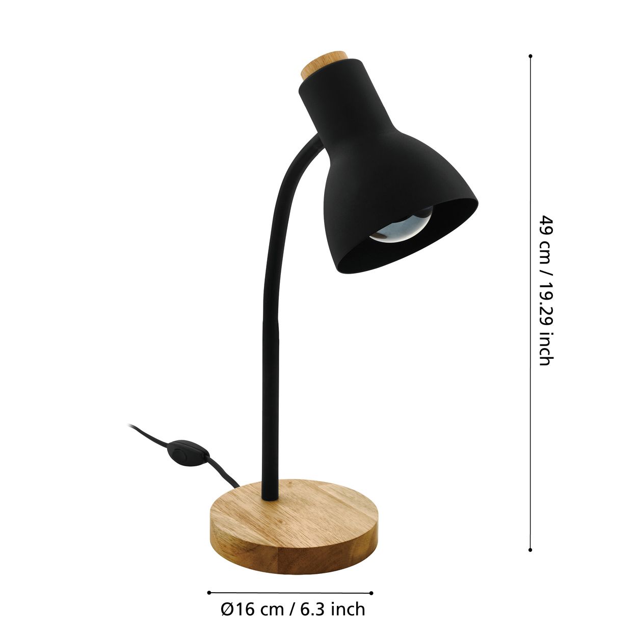 EGLO Veradal Classic Black Steel Table Lamp