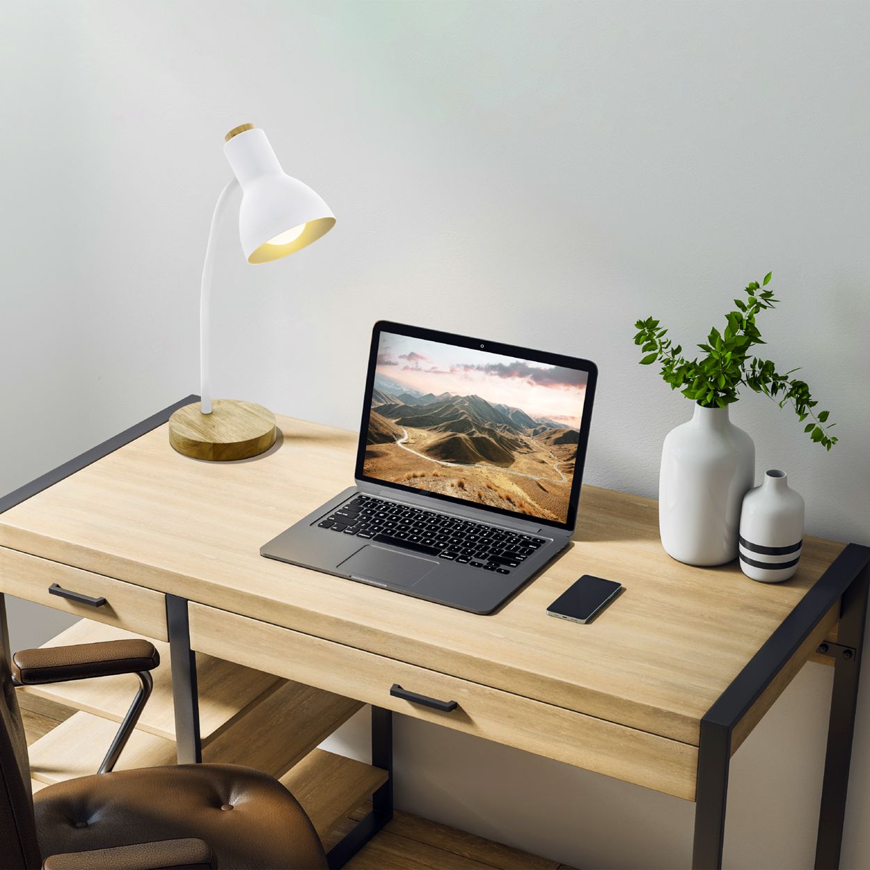 EGLO Veradal Classic White Steel Table Lamp