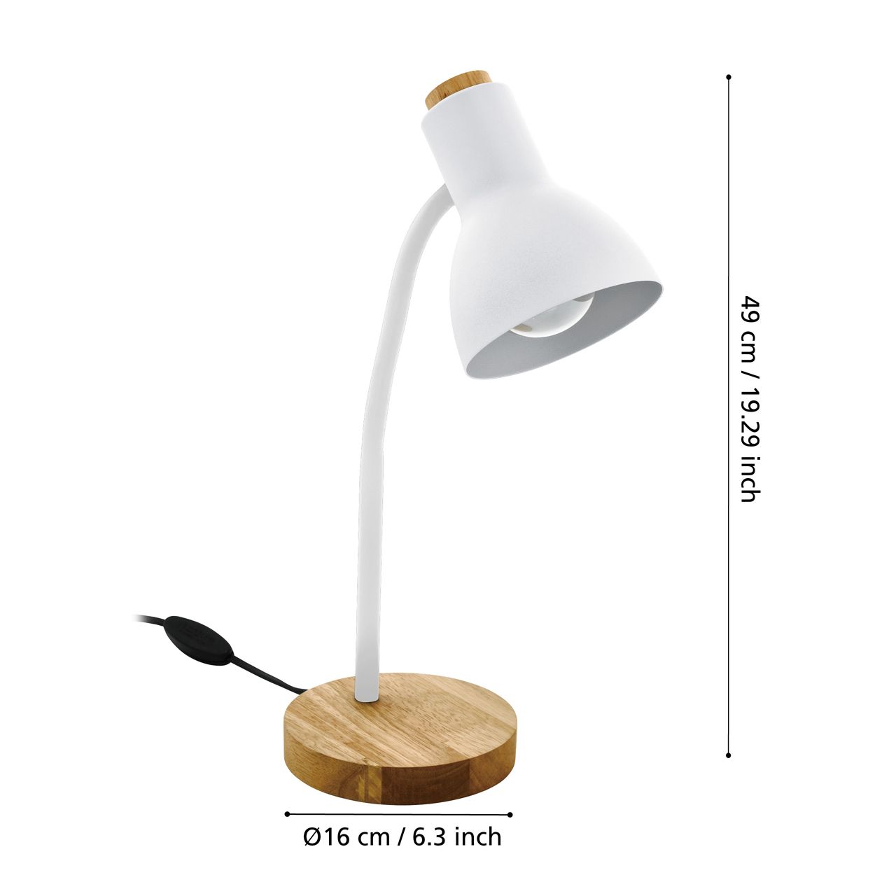 EGLO Veradal Classic White Steel Table Lamp