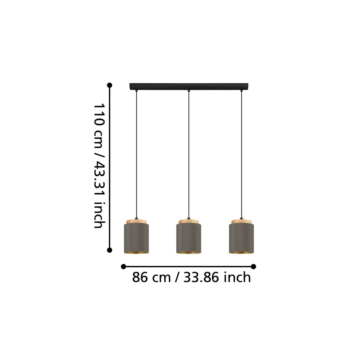 EGLO Albariza Cappucino & Gold 3 Light Pendant