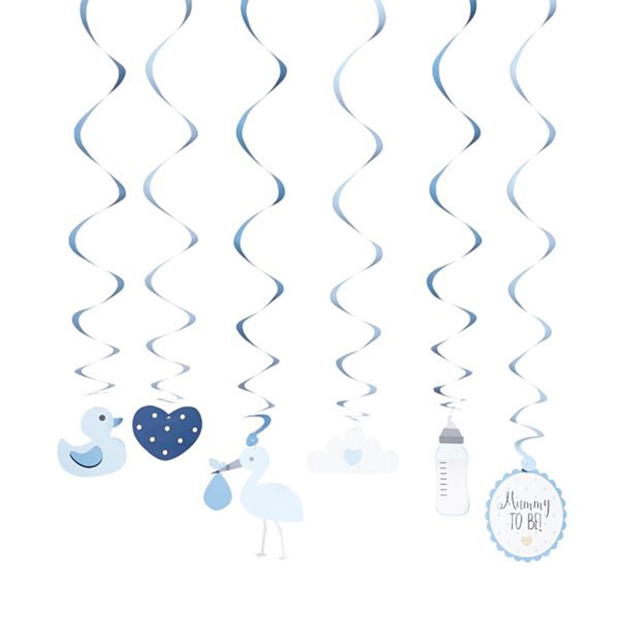 Back Drop Swirl Curtain 6Pk Blue