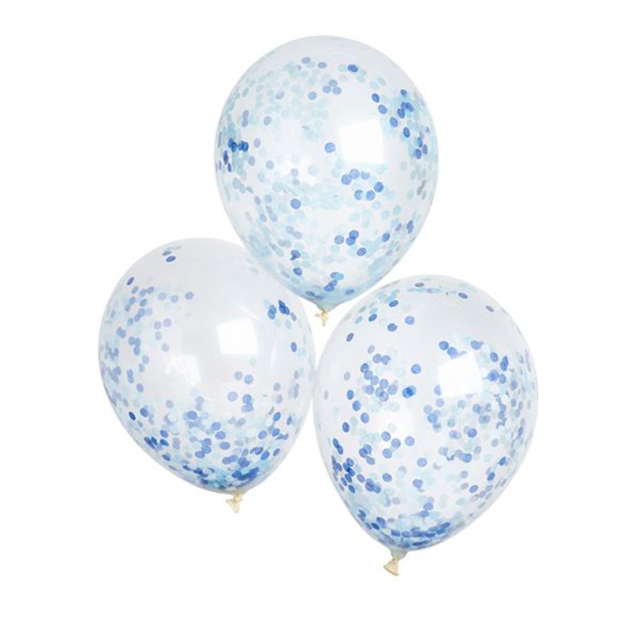 Confetti Latex Balloon 5Pk 30Cm Blue