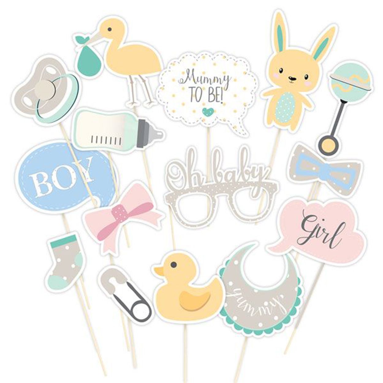 Baby Shower Photo Booth Props 13Pk