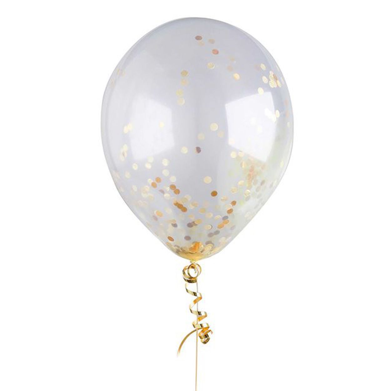 Confetti Latex Balloons 30Cm 5Pk Gold