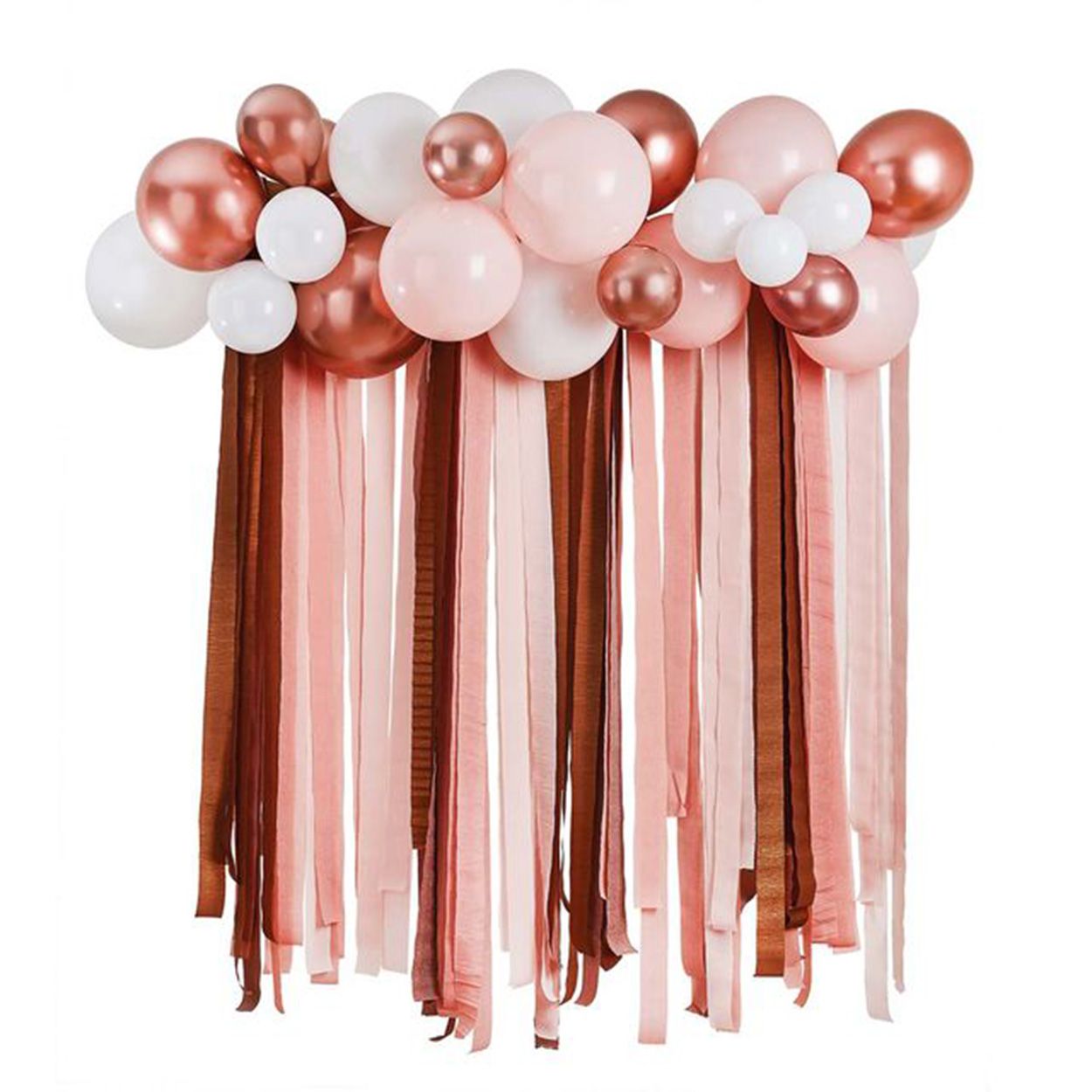 Backdrop Kit Balloon And Streamers Rose Gold