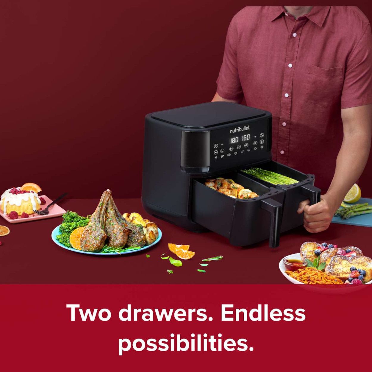 Nutribullet Twin Drawer Digital 8L Air Fryer