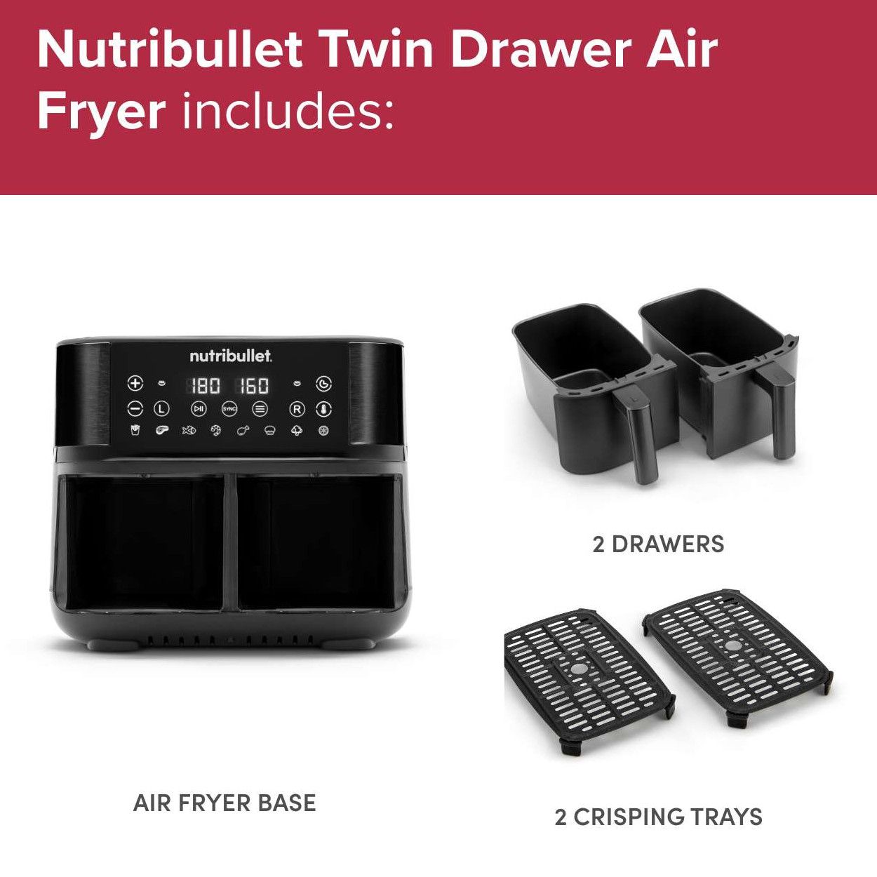 Nutribullet Twin Drawer Digital 8L Air Fryer