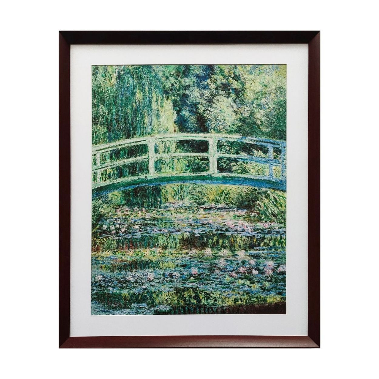 Waterliles With Bridge 40X50Cm Framed Print