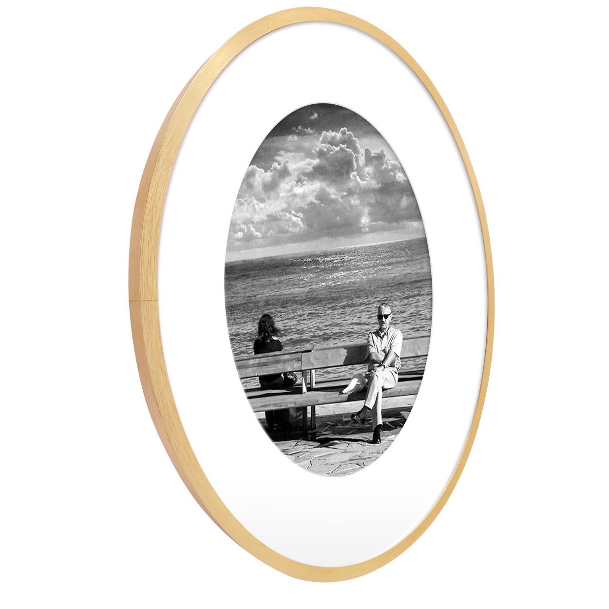 Metal Round Mirror 100x100x2.8cm Black