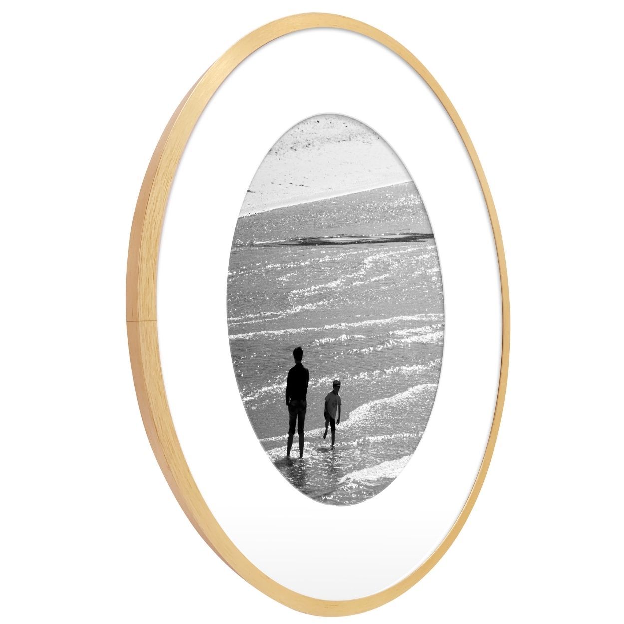Metal Round Mirror 100x100x2.8cm Gold