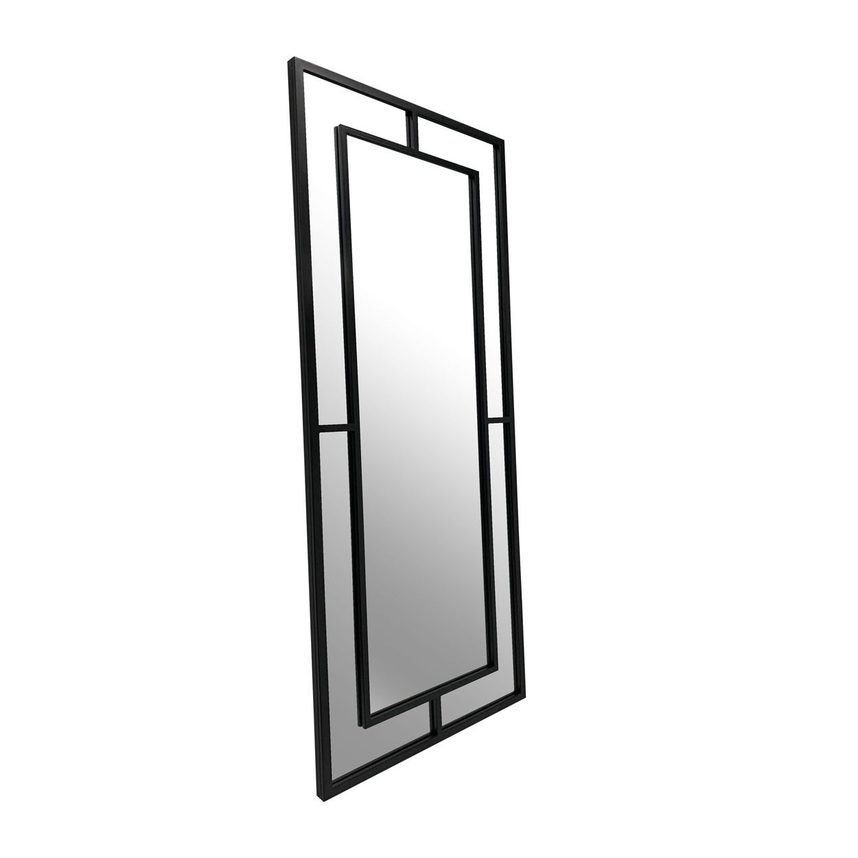 Metal Window Mirror 140x60x2.7Cm Black