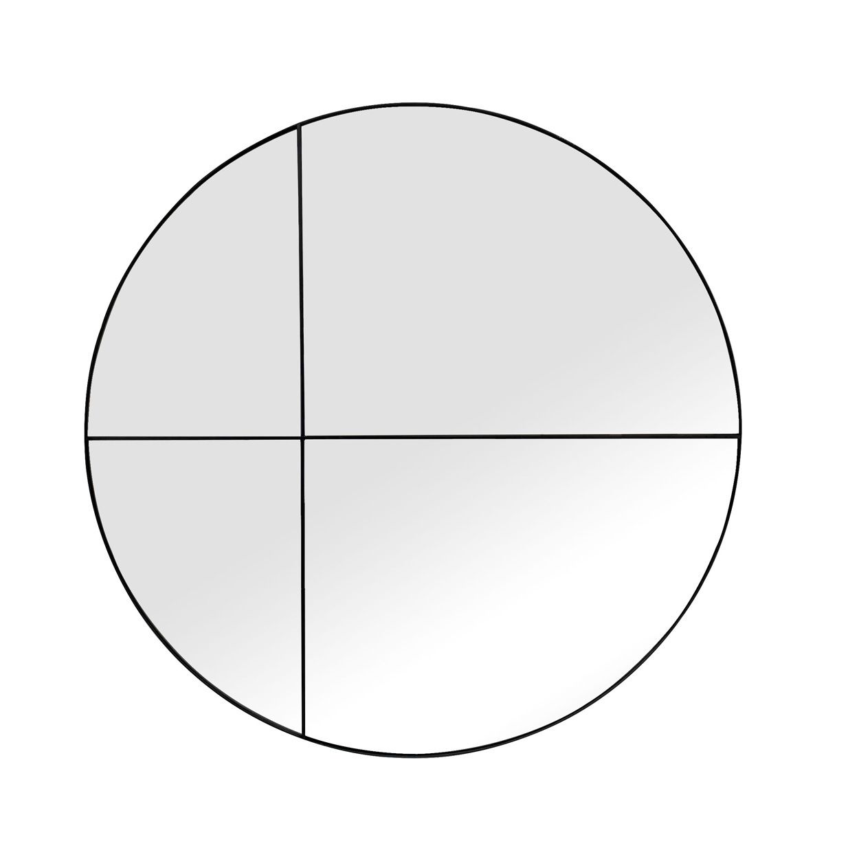 Metal Round Mirror 100x100x2.8Cm Black
