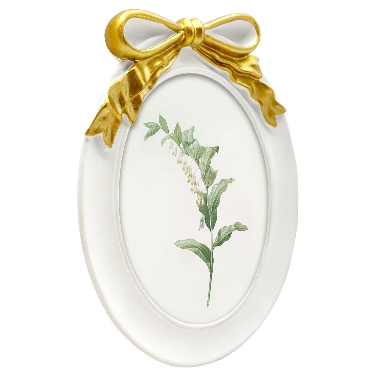 Oval Bowknot Photo Frame 5x7 White