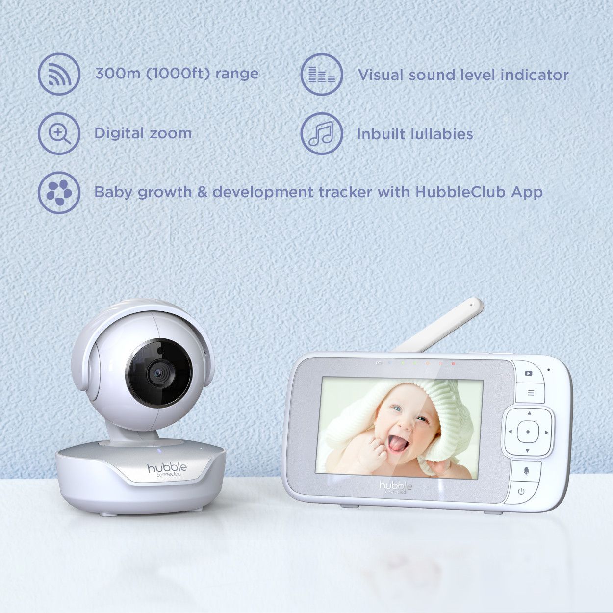 Hubble Nursery View Select 4.3 Inch Non-Conn. - White