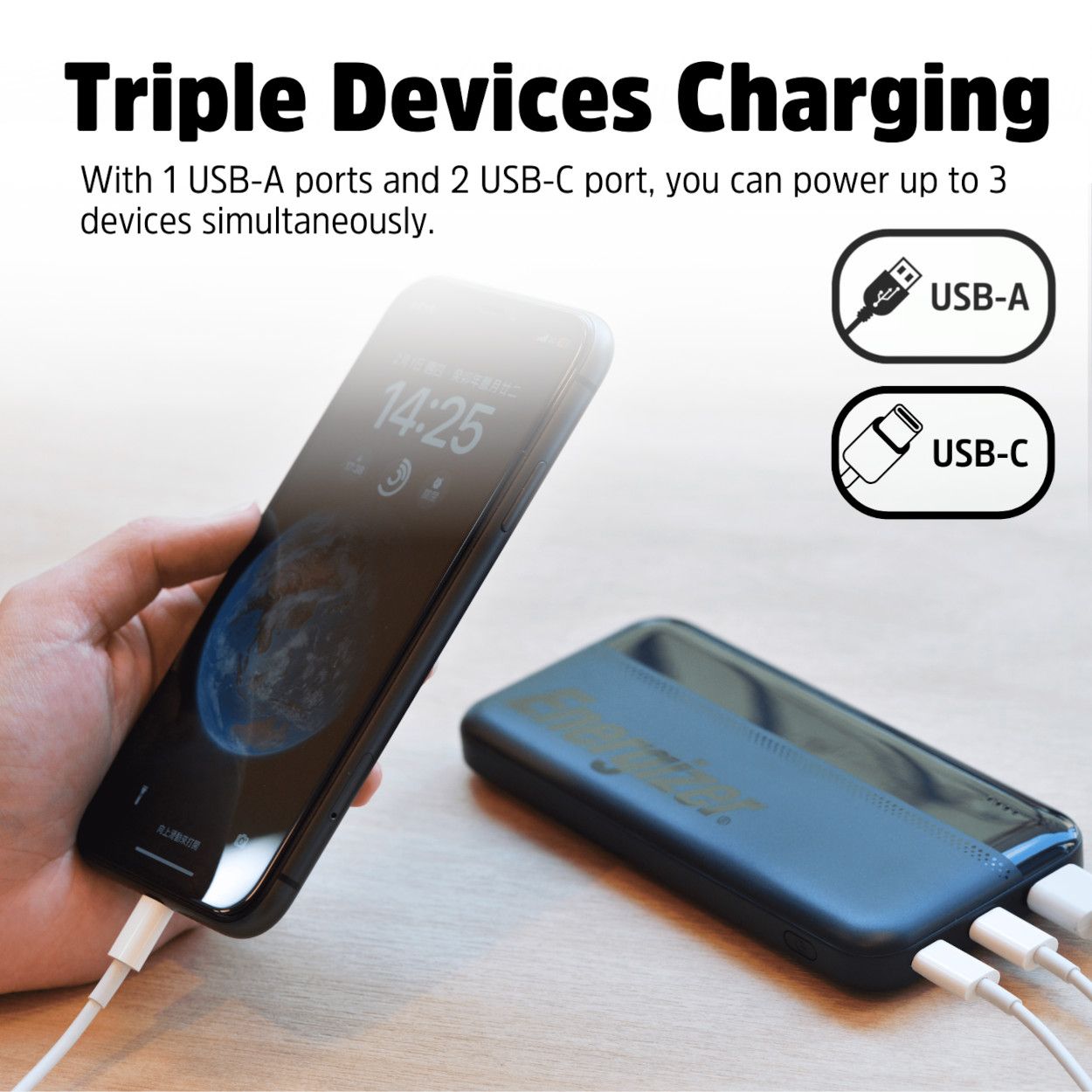 Energizer 10000MAH USB-C Power Bank - Black