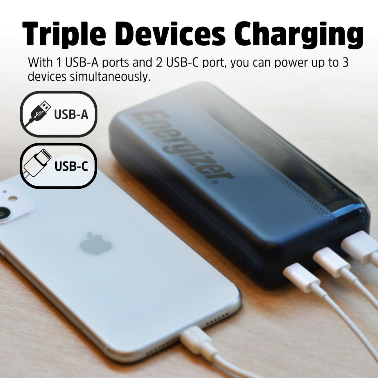 Energizer 20000MAH USB-C Power Bank - Black